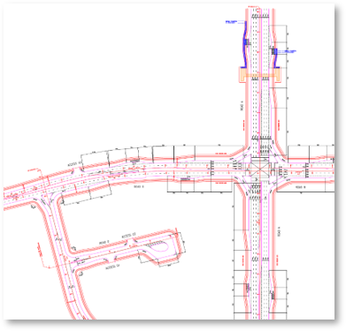 Road layout template for LTA